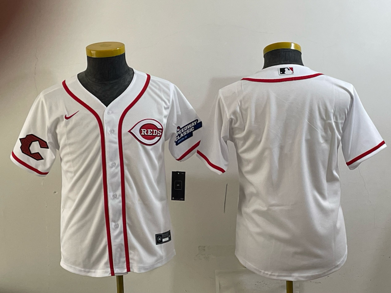 Youth Cincinnati Reds Blank white 2025 Nike MLB Jersey 004->youth mlb jersey->Youth Jersey